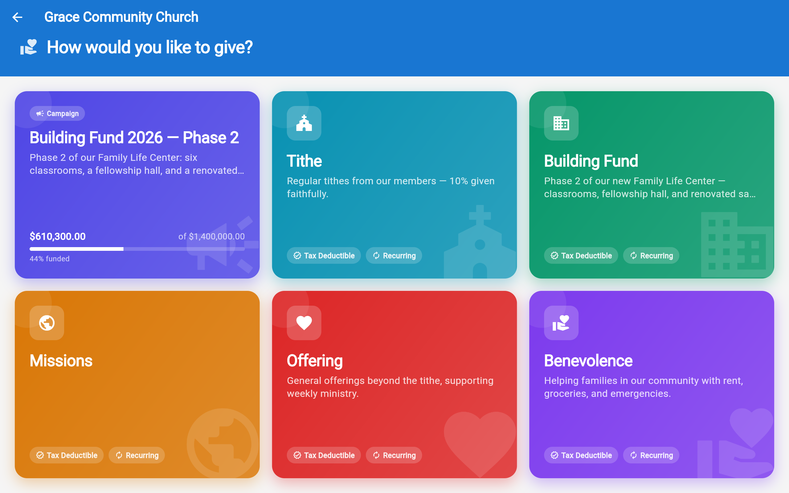Kiosk mode fund selection on a phone