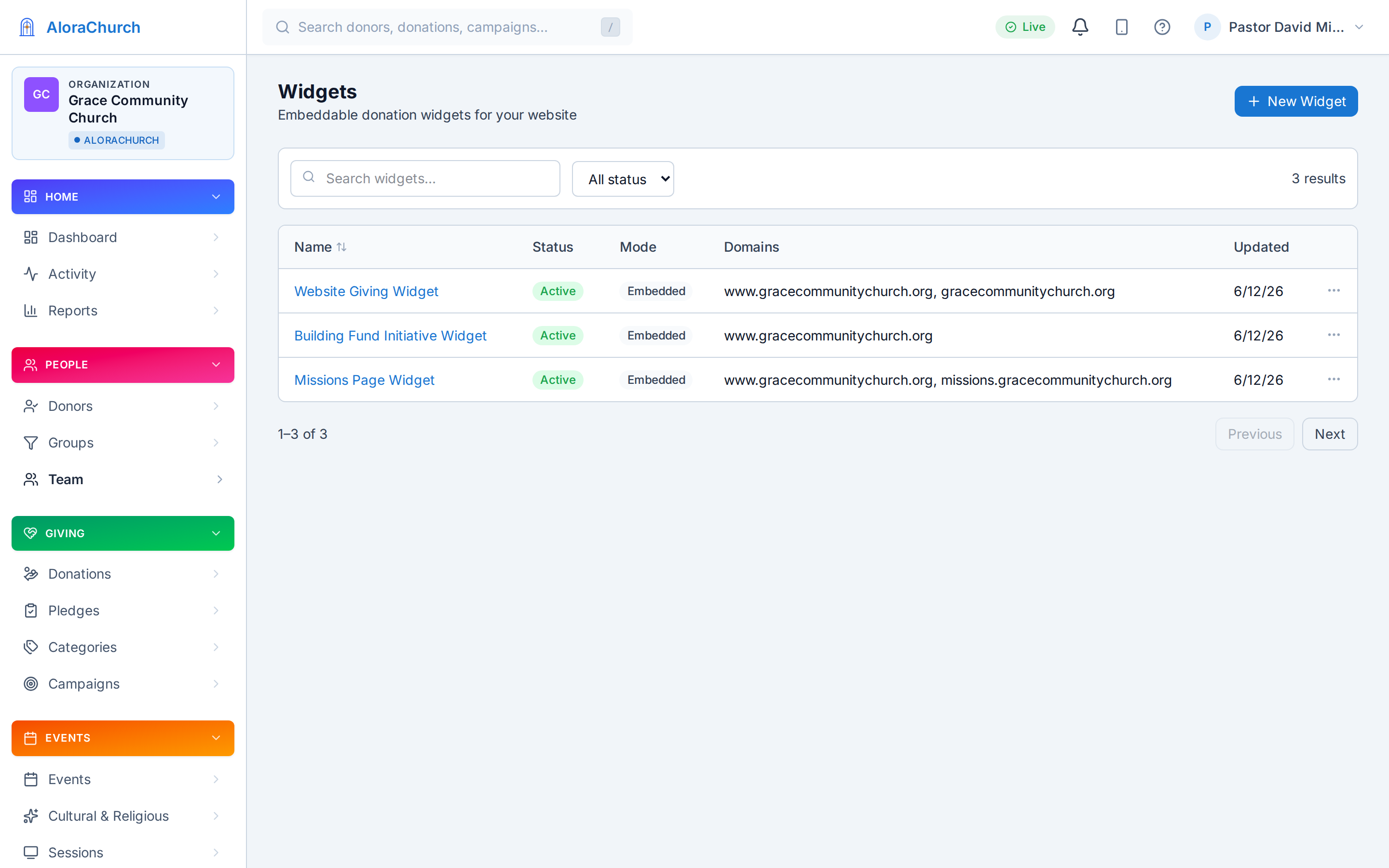 Widget Studio — widget management